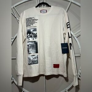 CHNGE Men's Long-Sleeve Graphic Crewneck Shirt - Nelson Mandela